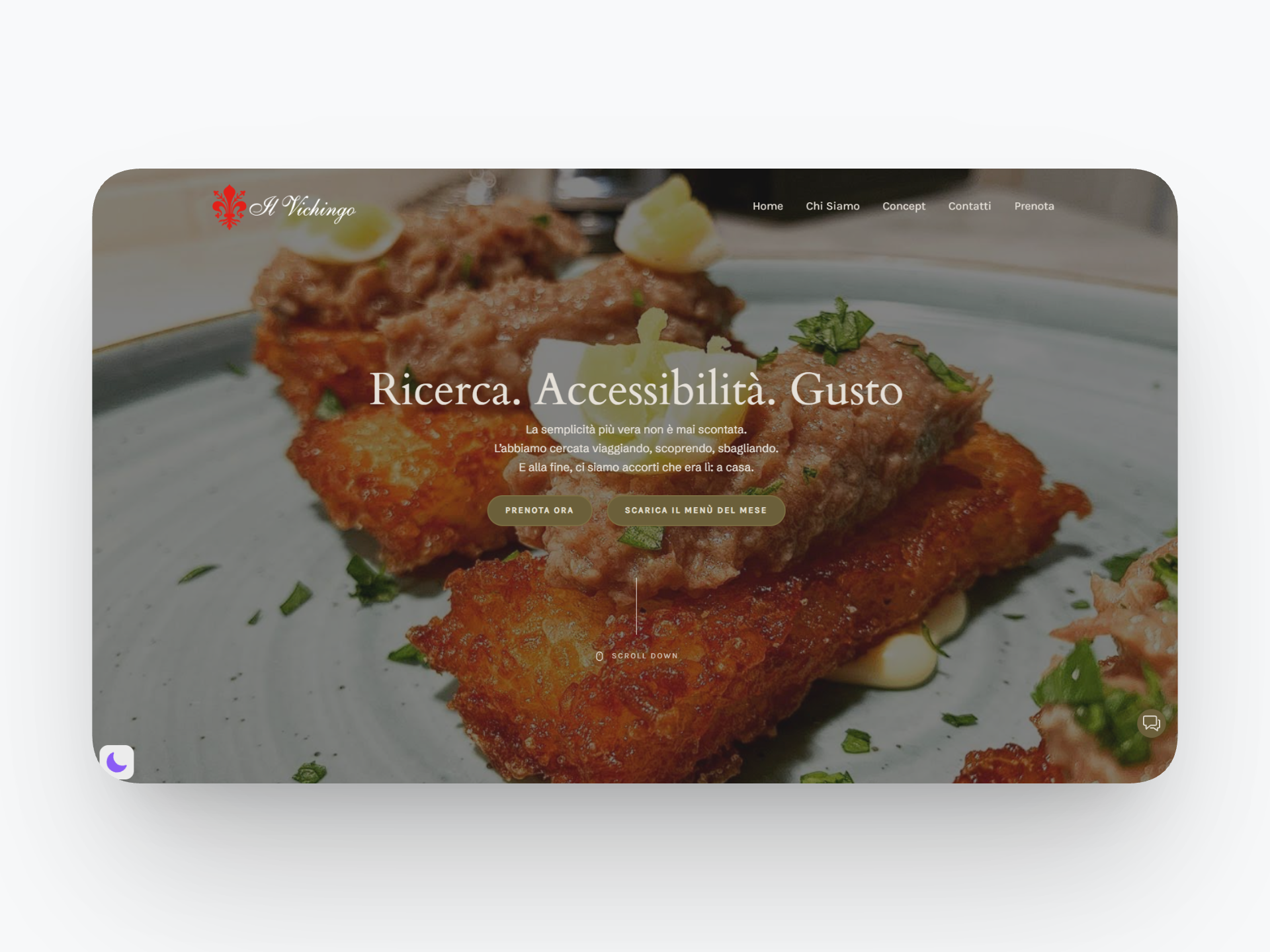 Sito web del ristorante Il Vichingo